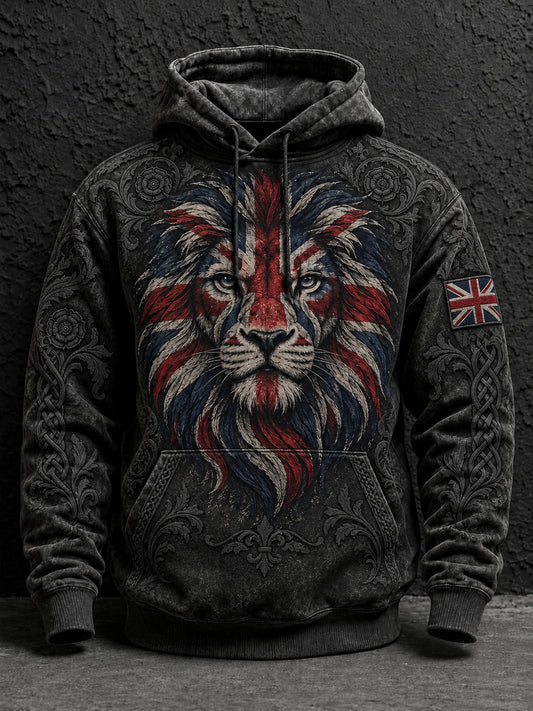 Men's British Lion Printed Hoodie