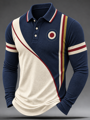 Men's UK Music Lover Mods Culture Printed long sleeve polo