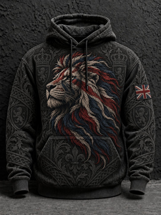 Men's British Lion Printed Hoodie