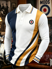 Men's UK Music Lover Mods Culture Printed long sleeve polo
