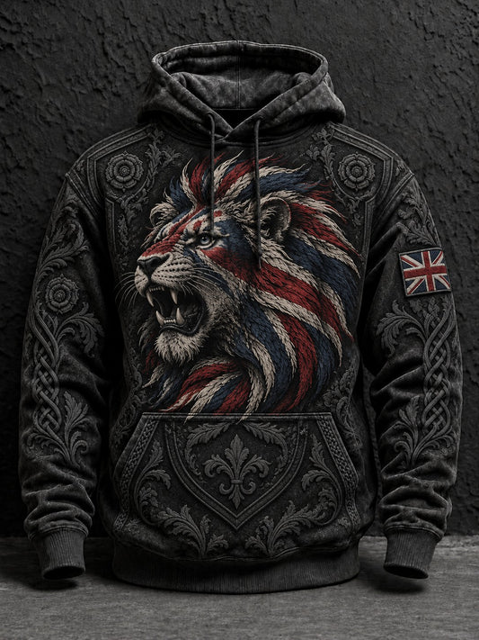 Men's British Lion Printed Hoodie