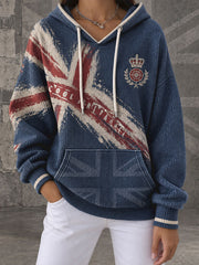 Women's Cool Britannia UK Culture Art Printed Hoodie