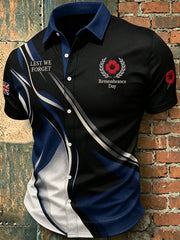 Men's Remembrance Day Lest We Forget Print Short Sleeve Shirt