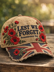 Unisex Remembrance Day Lest We Forget Print Hat