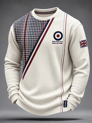 Men's UK Music Lover Mods Art Printed Waffle Sweatshirt