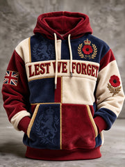 Men's Lest We Forget Print Flannel Hoodie