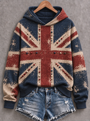 Women's British patchwork-style print Regular Sweatshirt