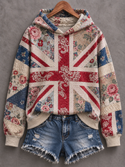 Women's British patchwork-style print Regular Sweatshirt