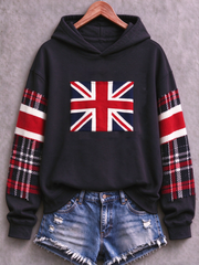 Women's British patchwork-style print Regular Sweatshirt