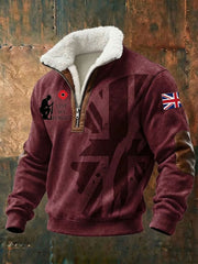 Men's Lest We Forget Plush Stand Collar Shirt