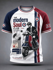 Men's UK Music Lover Mods Art Printed short sleeve t-shirt