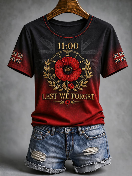 Women's Lest We Forget Print T-shirt