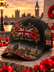 Unisex Remembrance Day Lest We Forget Print  Hat