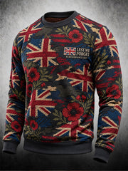 Men's Lest We Forget Print Crew Neck Sweatshirt