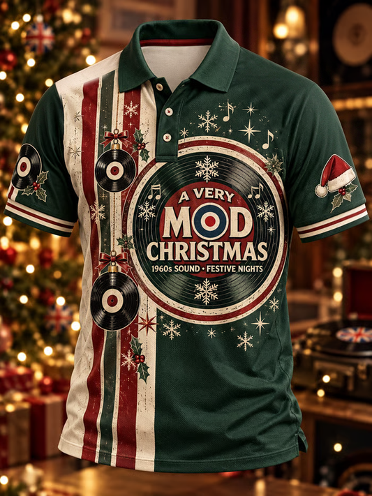 Men's Mods Culture UK Music Lover Christmas Printed polo shirt