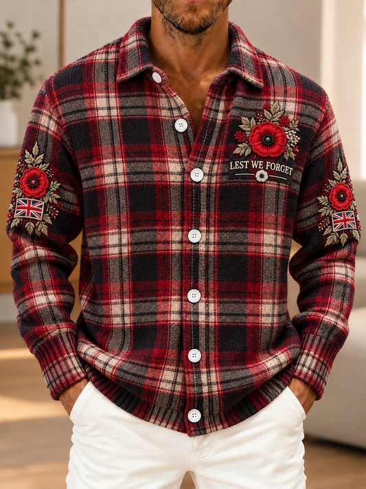 Men's Remembrance Day Vintage British Welsh Patterned Imitation Sweater
