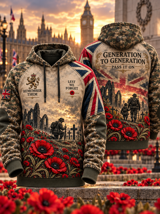 Men's Remembrance Day Lest We Forget  Hoodie