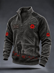 Men's Remembrance Day Lest We Forget Printed Sweatshirt