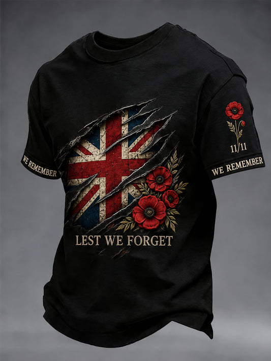 Men's Lest We Forget Print T-shirt