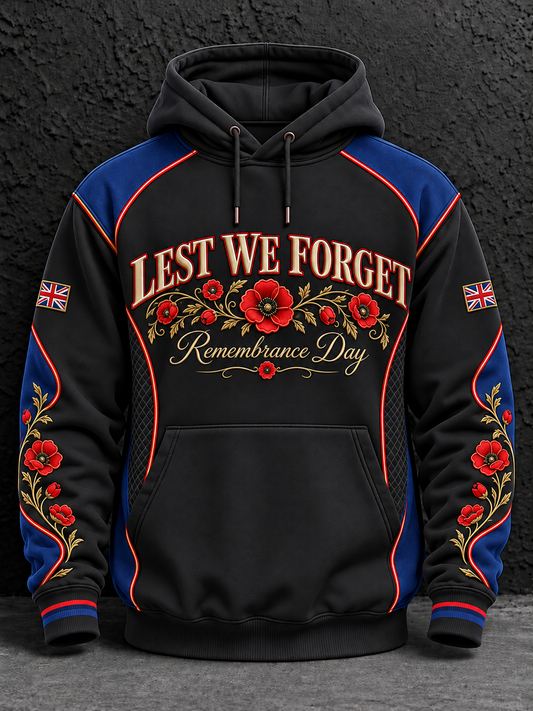 Men's Remembrance Day Oversized Drop-Shoulder Hoodie With Pockets