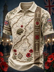 Men's Remembrance Day Lest We Forget polo shirt