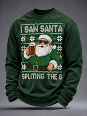 Men's Irish Christmas Print Crew Neck Sweatshirt