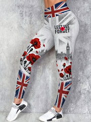 Women's Remembrance Day Lest We Forget High Waisted Leggings