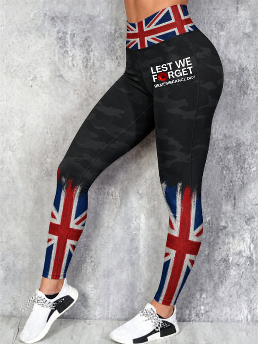Women's Remembrance Day Lest We Forget High Waisted Leggings