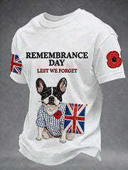 Men's Remembrance Day Lest We Forget Black T-shirt