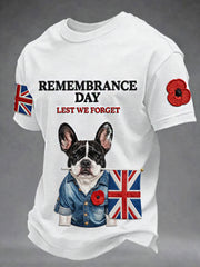 Men's Remembrance Day Lest We Forget Black T-shirt