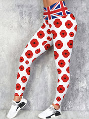 Women's Remembrance Day Lest We Forget High Waisted Leggings