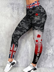 Women's Remembrance Day Lest We Forget High Waisted Leggings
