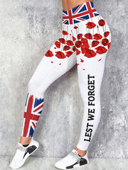 Women's Remembrance Day Lest We Forget High Waisted Leggings