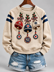 Women's Mods Culture Uk Music Lover Christmas Printed raglan sleeve sweatshirt