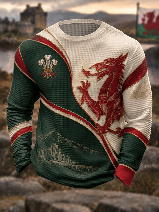 Men's Welsh Dragon Waffle Top