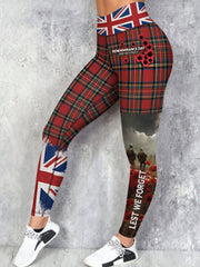 Women's Remembrance Day Lest We Forget High Waisted Leggings