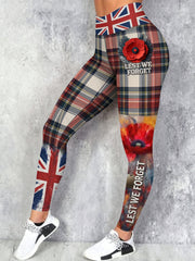 Women's Remembrance Day Lest We Forget High Waisted Leggings