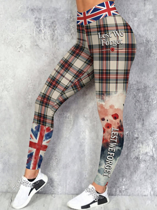 Women's Remembrance Day Lest We Forget High Waisted Leggings