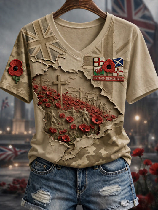 Women's Remembrance Day Lest We Forget  short-sleeved T-shirt