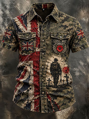 Men's Lest We Forget Camouflage Print Shirt