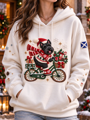 Women's Scottish Christmas Scottish Terrier printed hoodie