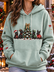 Women's Scottish Christmas Scottish Terrier printed hoodie