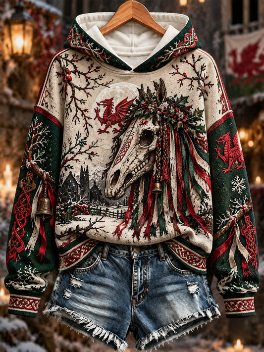 Women's Welsh Dragon Print Sweatshirt
