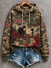 Women's Lest We Forget Camouflage Print Hoodie
