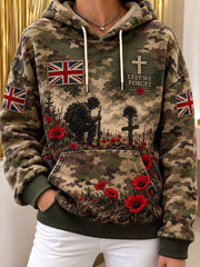 Women's Lest We Forget Camouflage Print Hoodie