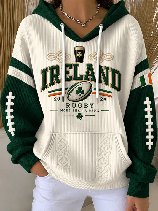 Women's Rugby Lovers Print Hoodie