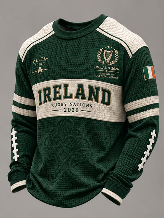 Men's Rugby Lovers Print Waffle Sweatshirt