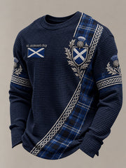 Men's St. Andrew's Day in Scotland Printed Waffle Sweatshirt
