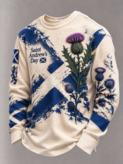 Men's St. Andrew's Day in Scotland Printed Waffle Sweatshirt