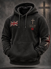 Men's Lest We Forget Print Hoodie With Pockets
